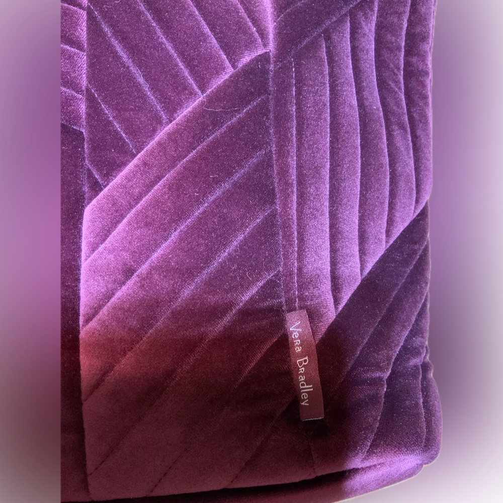 Vera Bradley Quilted Velour Tote Shoulder Handbag Burgundy EUC - Picture 8 of 13